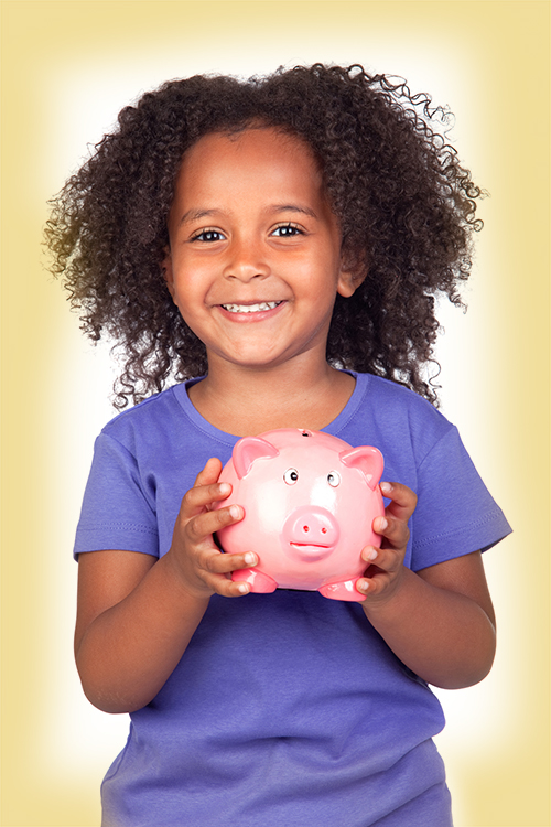 Girl Holding Piggy Bank - Brightside Academy